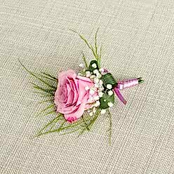 PURPLE ROSE GROOM BUTTONHOLE