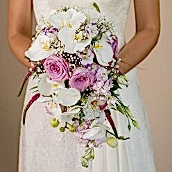 LA VIE EST BELLE CASCADING BRIDAL BOUQUET