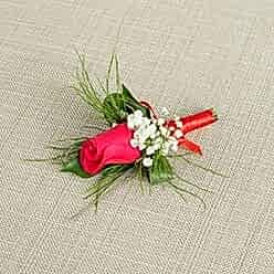 RED ROSE GROOM BUTTONHOLE