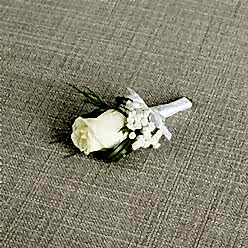 WHITE ROSE GROOM BUTTONHOLE